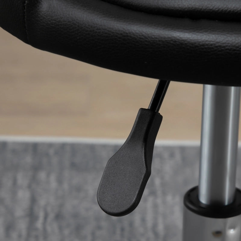 Sgabello girevole con ruote e schienale, altezza regolabile da 57 a 72 cm, ideale per ufficio, salone di bellezza e centri massaggi.