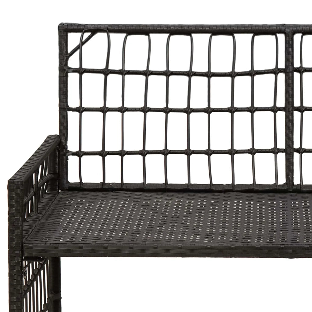 Panchina da esterno Nero e Grigio scuro 116 x 55 x 82 cm