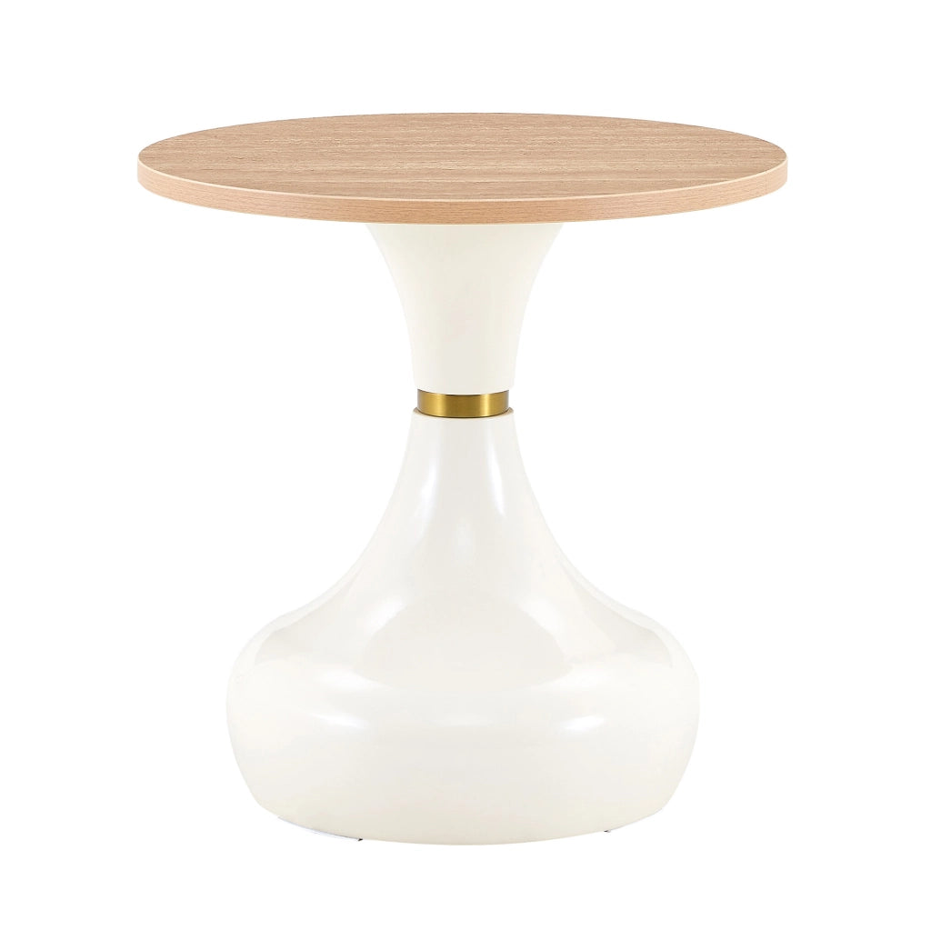 Set di tavolini impilabili con piano in MDF effetto pietra e base in metallo; naturale