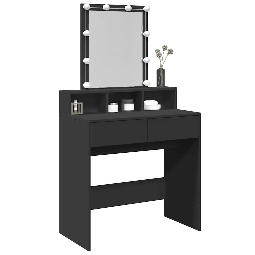 Toeletta con LED Nera 80x41x144,5 cm