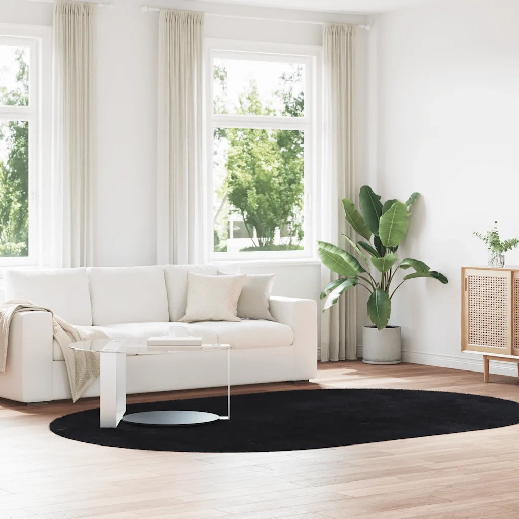 Tappeto Shaggy a Pelo Lungo NAVARRA Nero 300x200 cm poliestere 4102934
