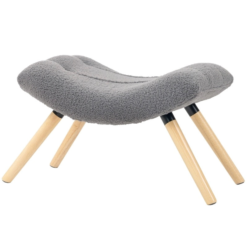 Pouf poggiapiedi in poliestere grigio scuro