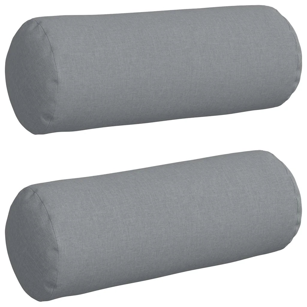 Cuscini a rullo 2 pcs Grigio chiaro Ø 25 x 70 cm Tessuto