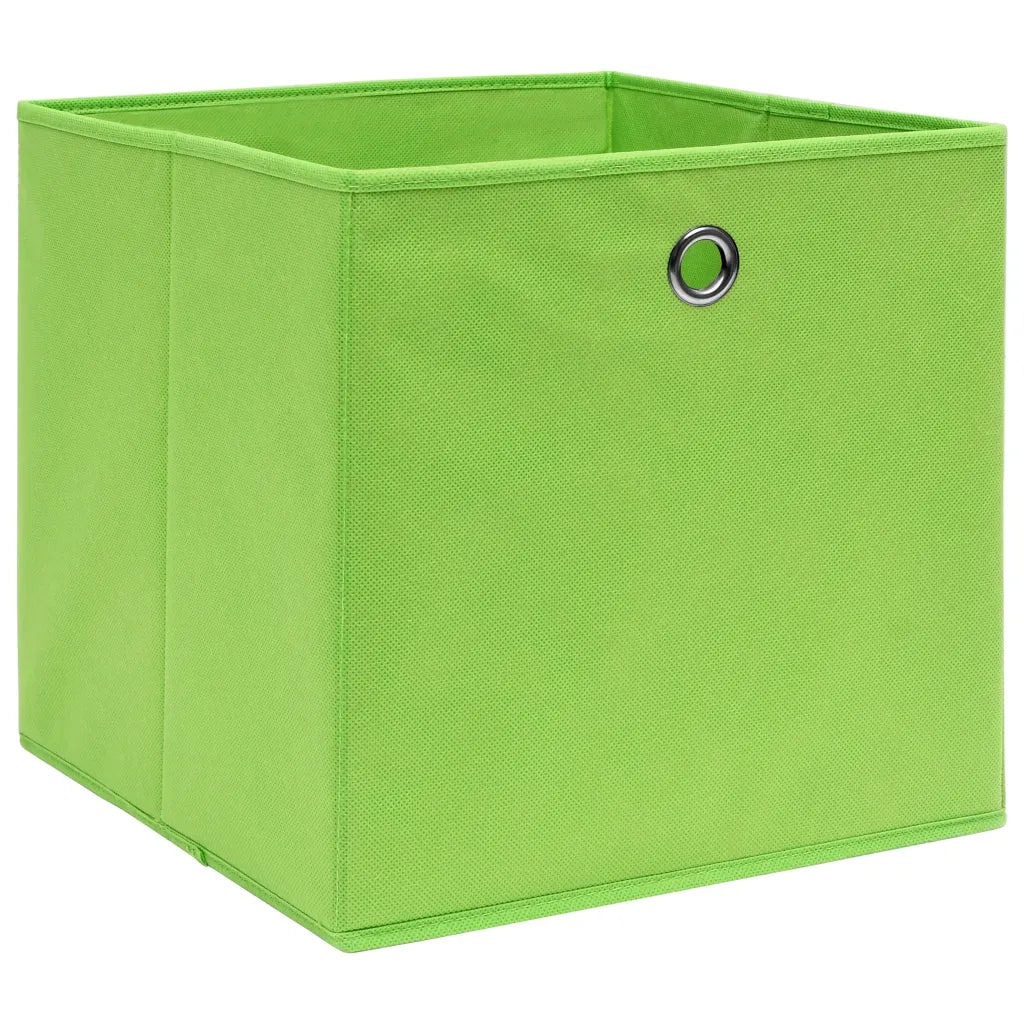 Scatole Portaoggetti 10pz Verdi 32x32x32 cm Tessuto 288371