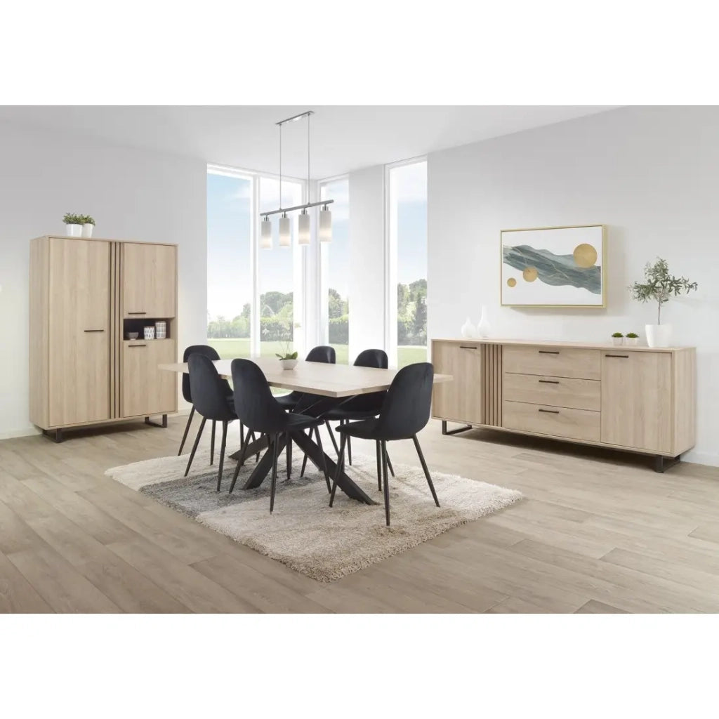 Tavolo da pranzo LOFT – 10 persone in rovere chiaro e gambe in metallo
