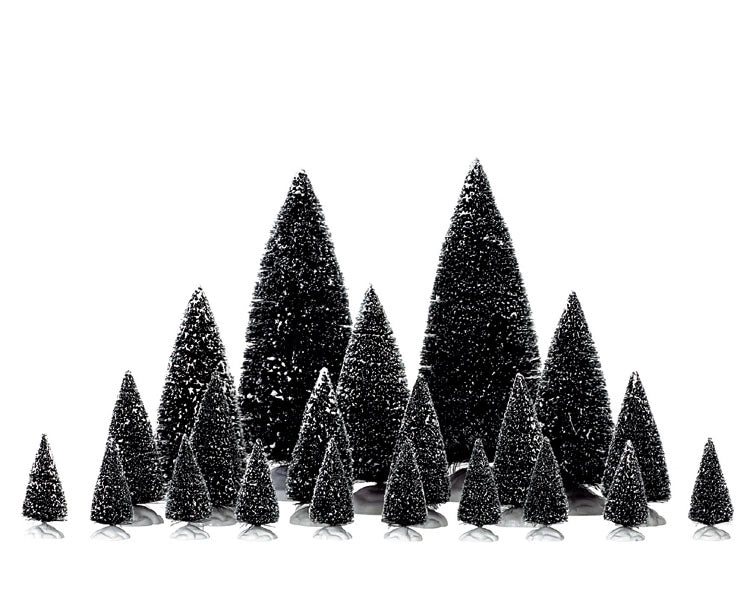 Alberi di Pino Innevati per Villaggio di Natale Raccolta Natalizia 21 Pz Lemax