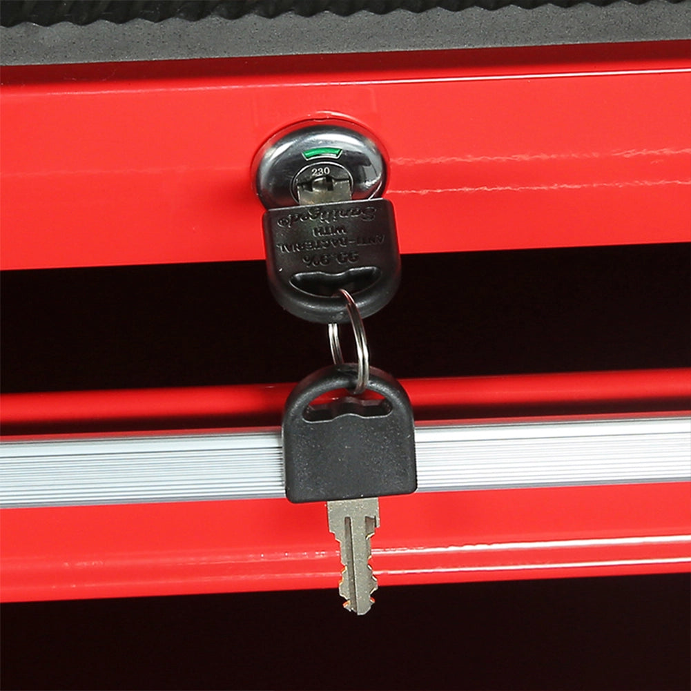 Carrello Portautensili con 7 Cassetti Rosso Carrellino per Utensili in Acciaio