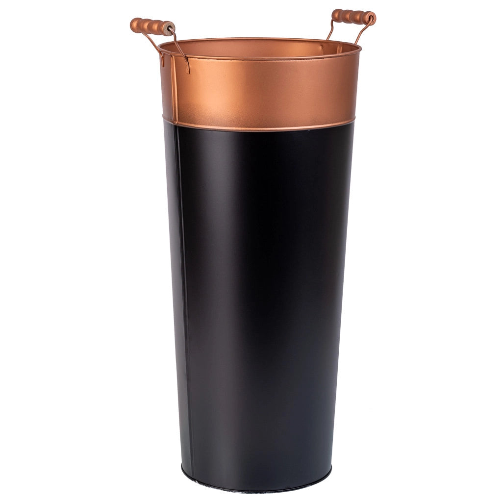 Portaombrelli tondo in metallo nero d23,5x50h b:18