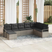 Set di divani con cuscino 8 pcs Grigio chiaro polyrattan 3346502