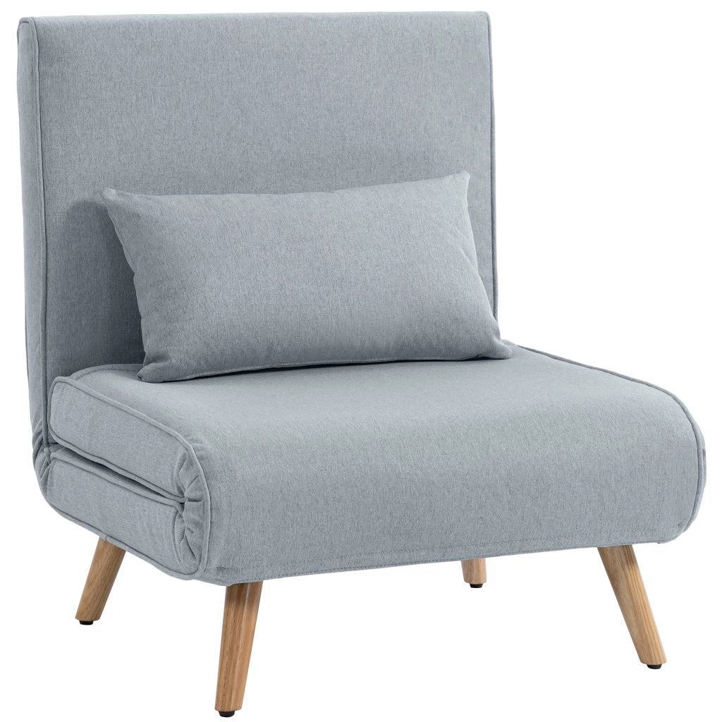 Poltrona letto 1 posto ¨C Zephmum ¨C Grigio con tessuto e cuscino