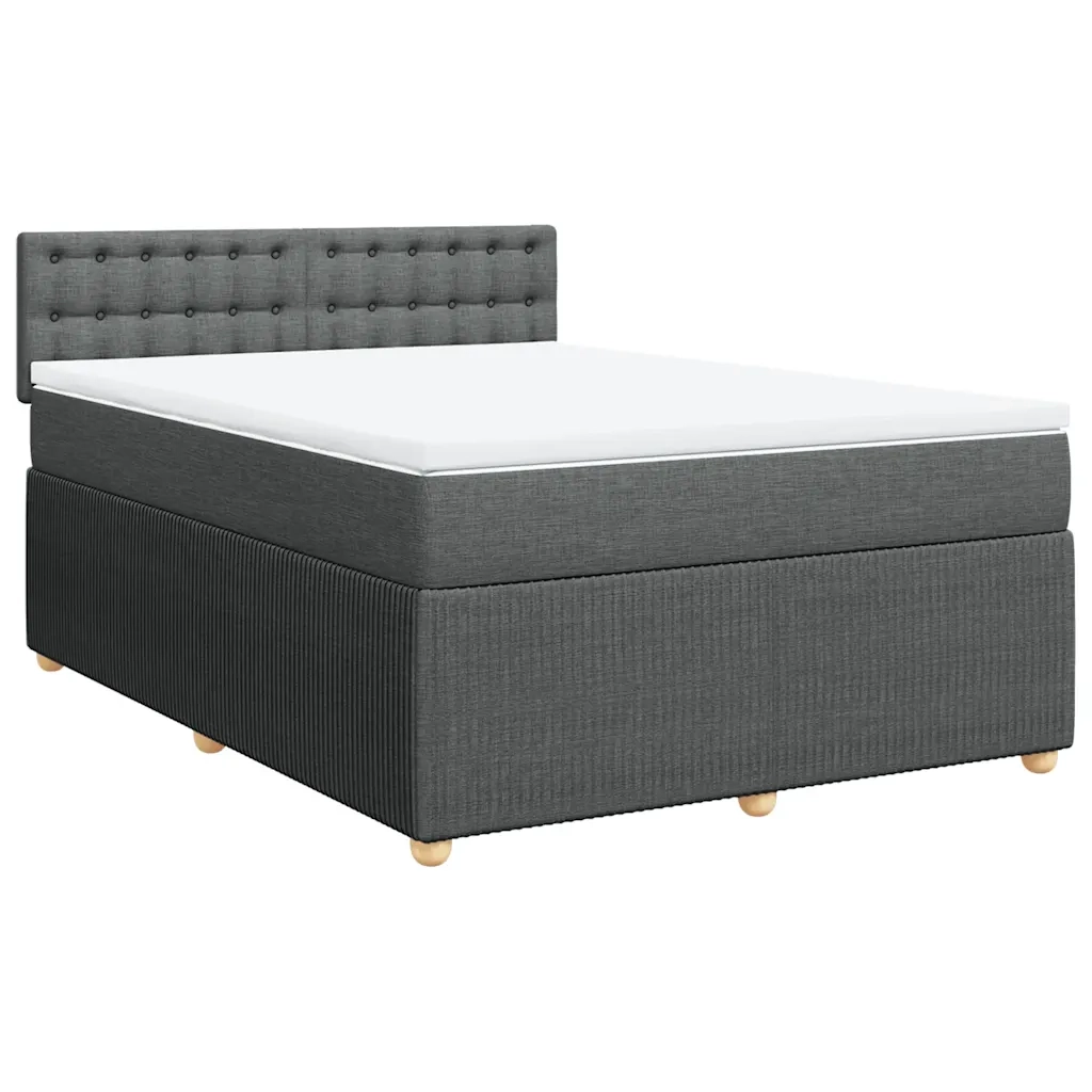 Giroletto a Molle con Materasso Grigio Scuro 140x200cm Tessuto 3287494