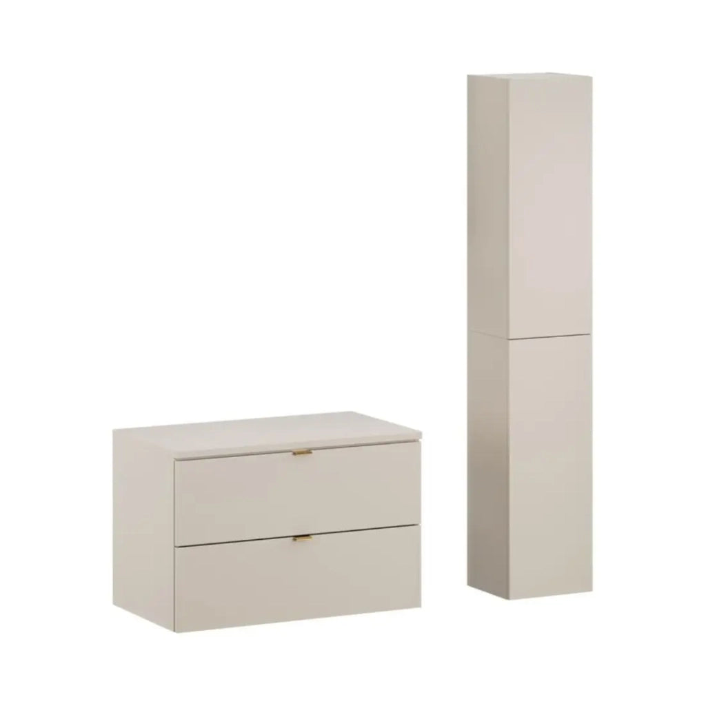 Set da bagno BELLA: mobile sotto lavabo 80cm + piano per lavabo + colonna di stoccaggio