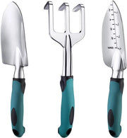 Set di attrezzi da giardinaggio 3 in 1, set di attrezzi da giardinaggio in acciaio inossidabile, set di attrezzi da giardinaggio, rastrello, vanga, pala