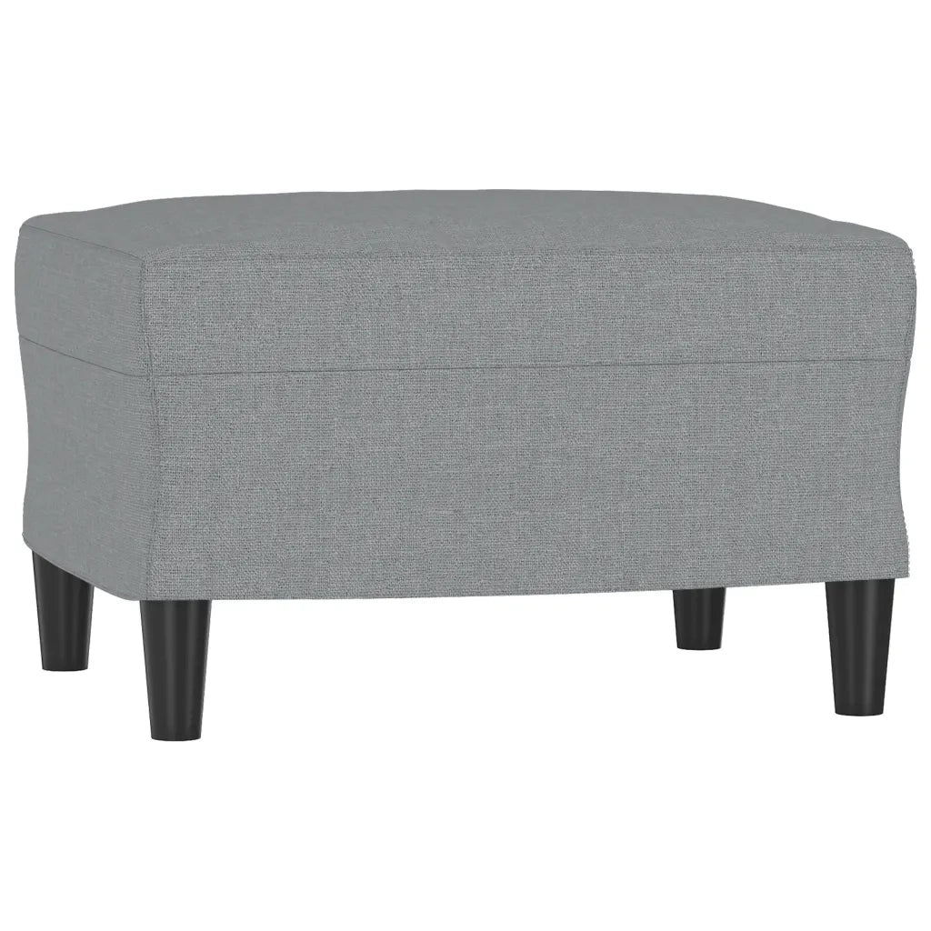 Poltrona con Poggiapiedi Grigio Chiaro 60 cm in Tessuto