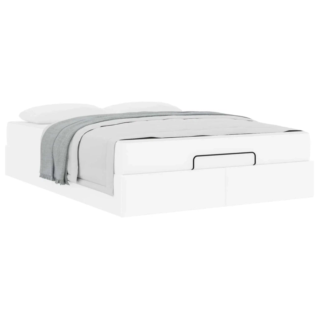 Struttura letto con materasso con materasso 2 pcs Bianco PVC