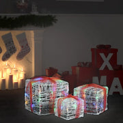 Scatole Regalo Decorative Natale in Acrilico 3 pz Colorate 328793