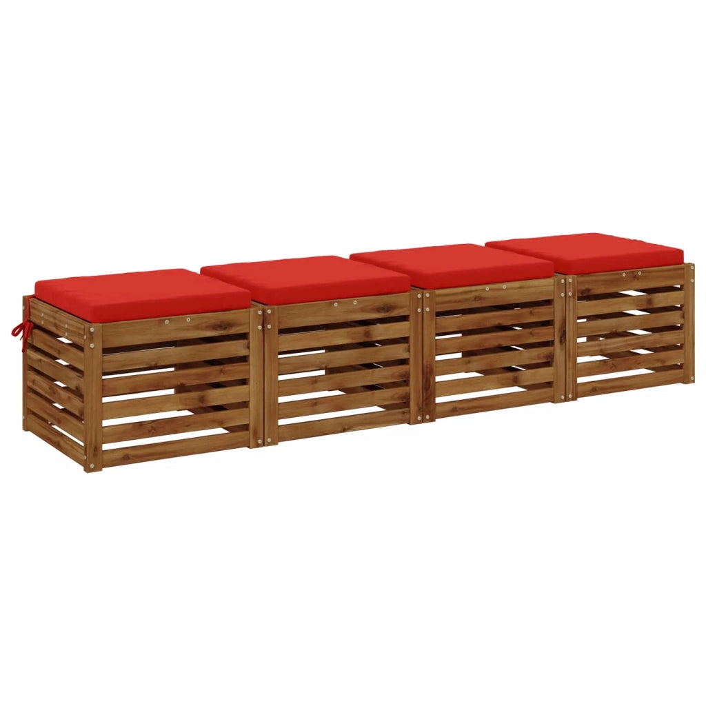 Cuscini per Sedia in 4 Pezzi SOEST 4 pz 100% Poliestere Rosso 944465