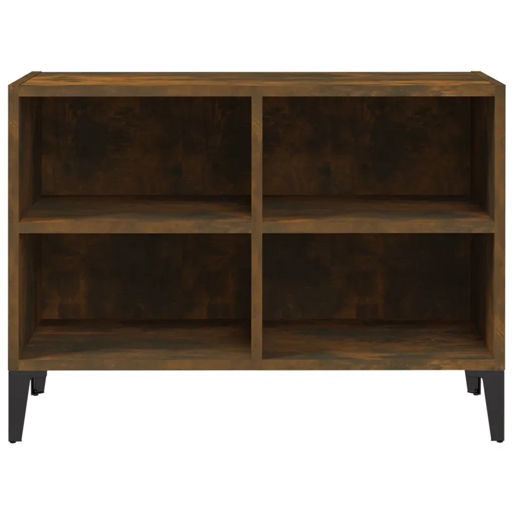 Mobile TV con Gambe in Metallo Rovere Fumo 69,5x30x50 cm