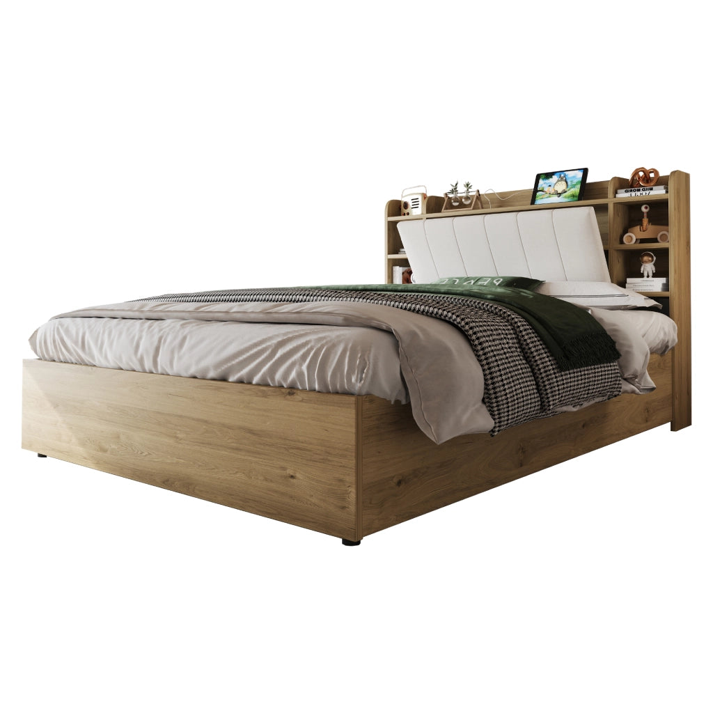 Letto Contenitore in Legno con USB ¨C MINIMAL ¨C Matrimoniale 180x200