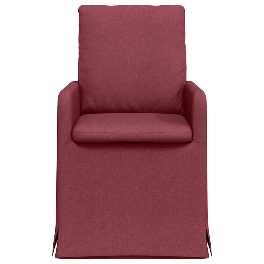 Sedie da pranzo 2 pz | Sedie da cucina Rosso vino 57 x 67 x 98 cm Tessuto