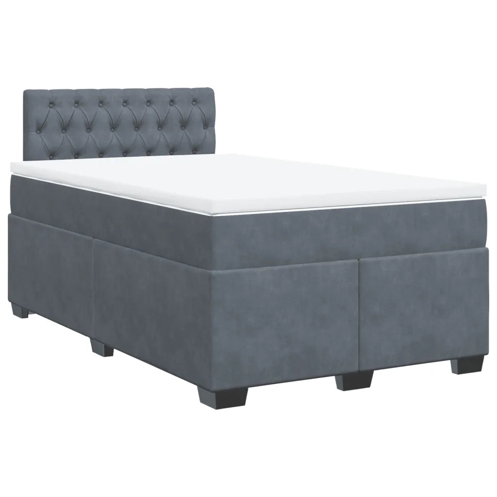 Giroletto a Molle con Materasso Grigio Scuro 120x200 cm Velluto 3286289