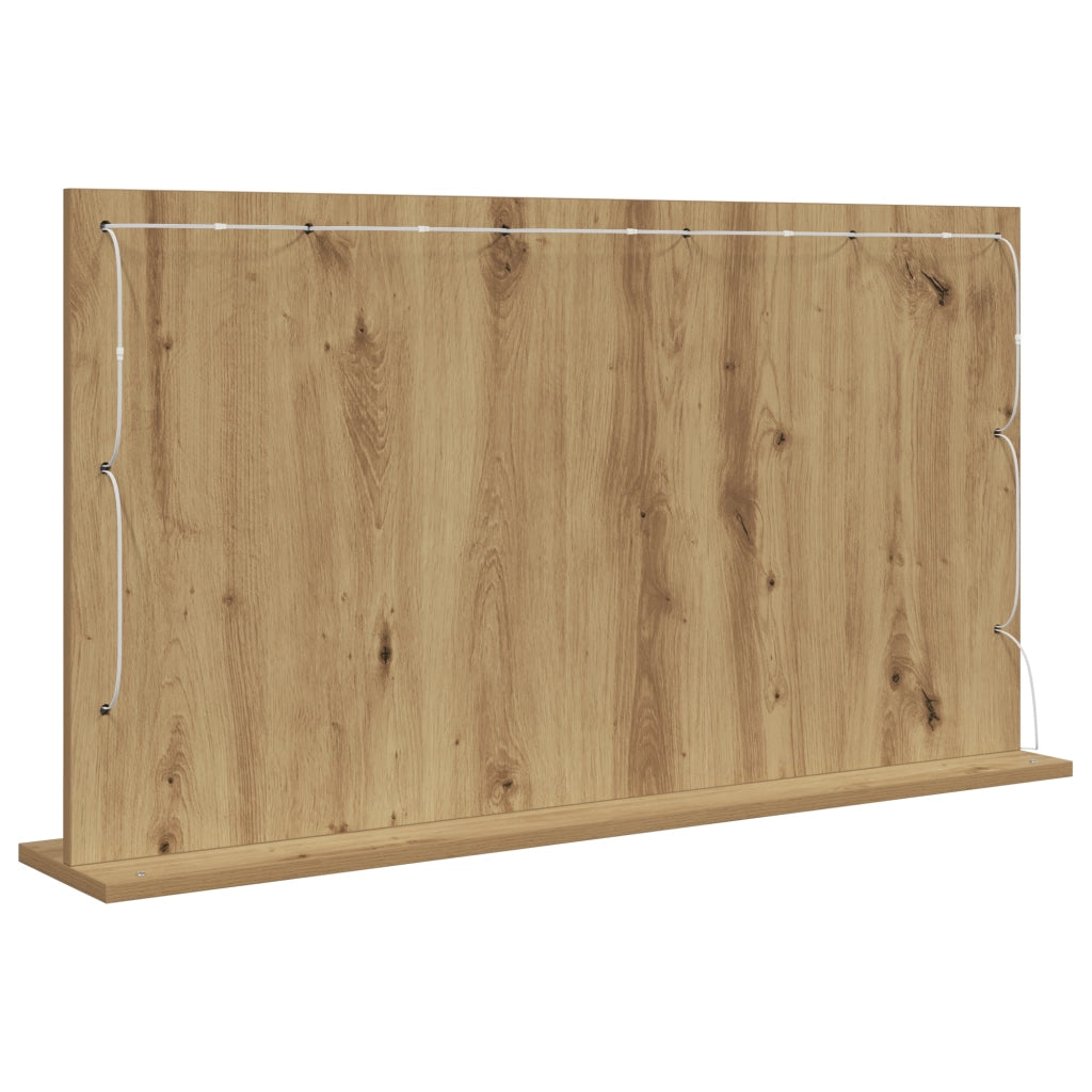 Specchio da Toeletta Rovere Artigianale Legno e vetro 100 x 55 cm