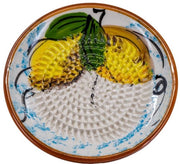 Raspiera ceramica/detergente ceramica - ideale per gengibre, formaggio Parmigiano, ecc. - in bianco con 2 arance - Diametro: 12 cm - manufatto artigianale e decorato a mano - Realizzato in Spagna