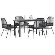Set da Pranzo da Giardino con Cuscini 5 pz Polyrattan Vetro 3334564