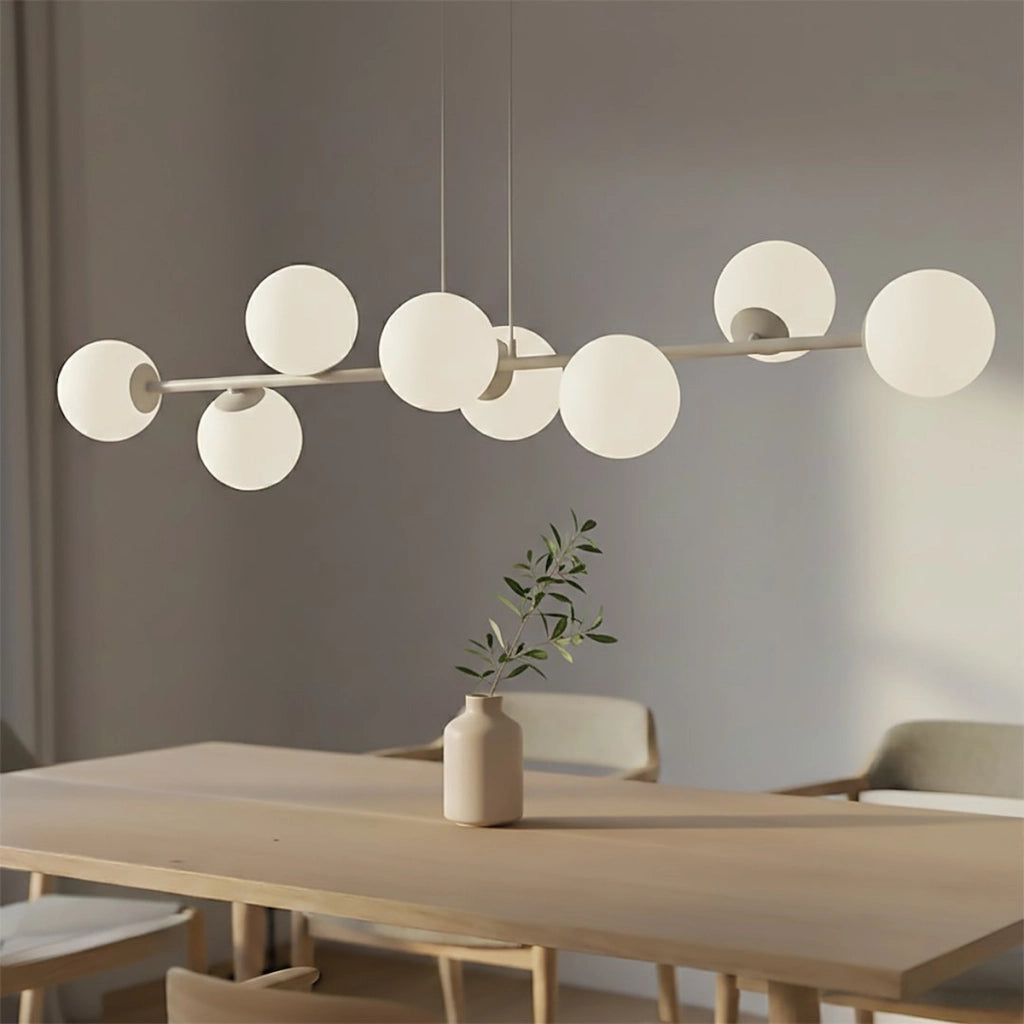 Lampada a sospensione Magnus in acciaio moka e vetro opalino