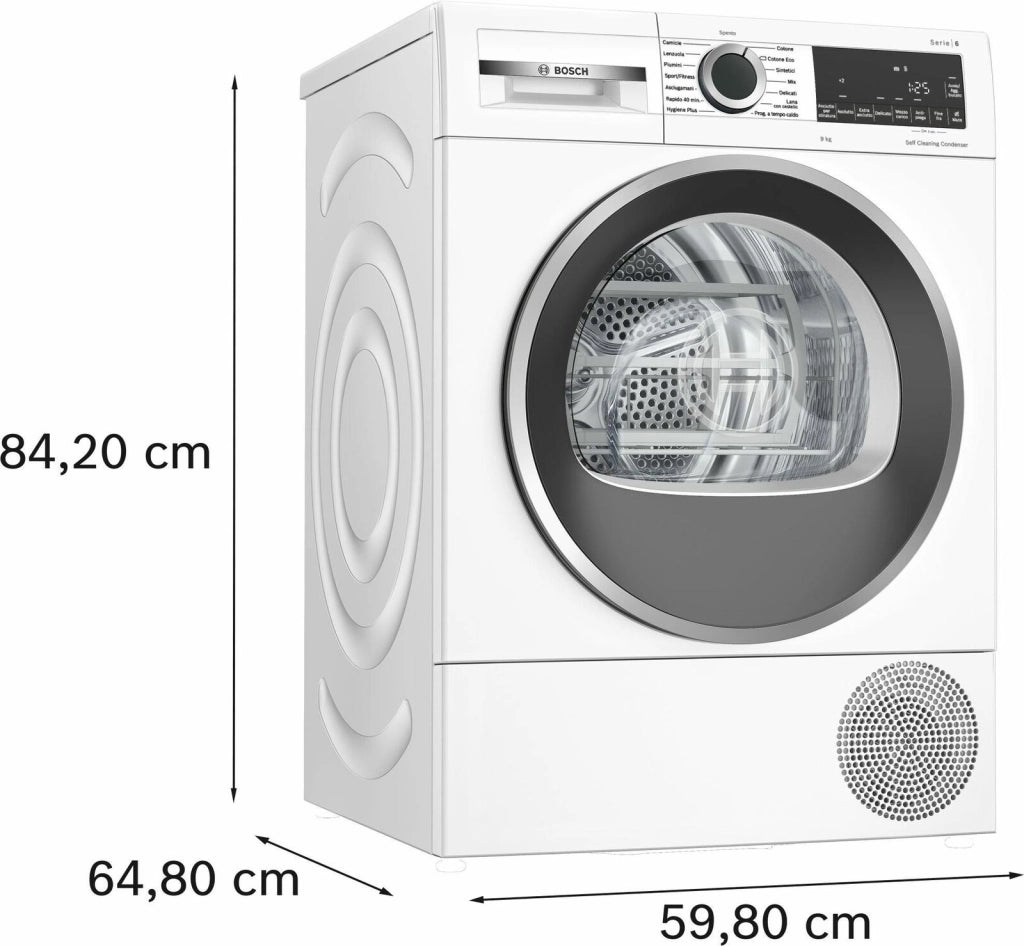 Bosch Serie 6 WQG245D0IT Asciugatrice a pompa di calore 9 kg Classe A+++