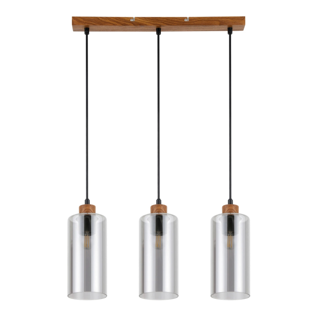 Lampada a sospensione NASTER Italux 3xE27 vetro fumé