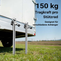 Set per rimorchio con servotimone a ruota, piedi stabilizzatori e cunei 10 pezzi max 362 kg