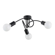 Plafoniera industriale nera FARTA 3xE27 47cm in metallo Alfa