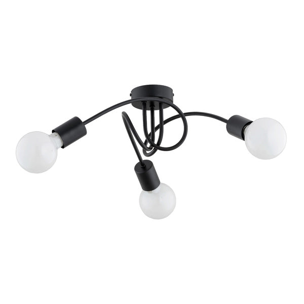 Plafoniera industriale nera FARTA 3xE27 47cm in metallo Alfa