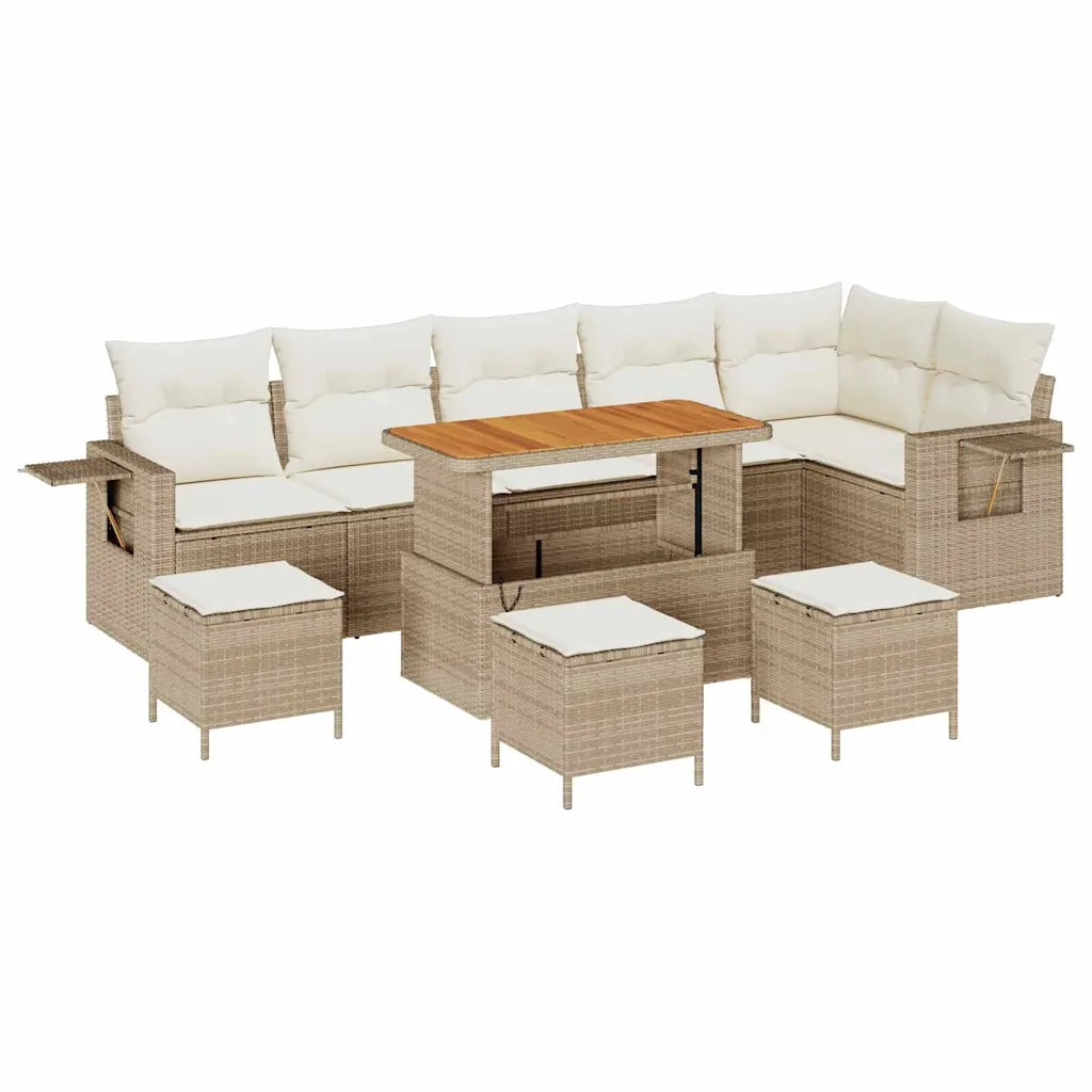 Set Divano da Giardino 12 pcs Beige e Crema polyrattan 3363721