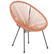 Sedia Giardino rattan sintetico a Raggi Arancione Resistente Agenti Atmosferici