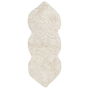 Tappeto da bagno Beige Cotone 150 x 60 cm Forma irregolare Motivo decorativo Tappeto da bagno Accessori da bagno Design moderno