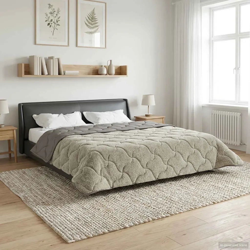 Piumone | Duvet Completo Annuale Trapuntato Grigio chiaro 200 x 200 cm