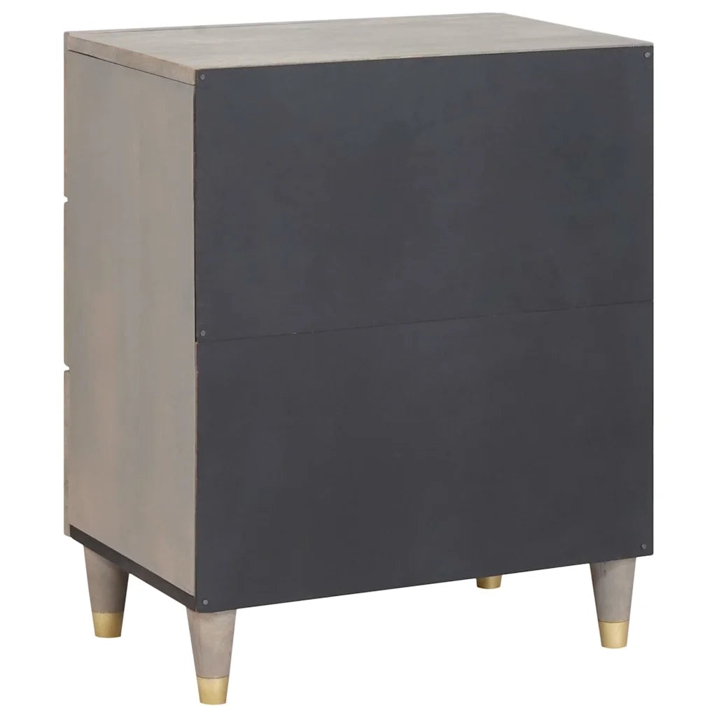 Armadio da Notte Grigio 50 x 33 x 62 cm Legno di mango massello 4018781