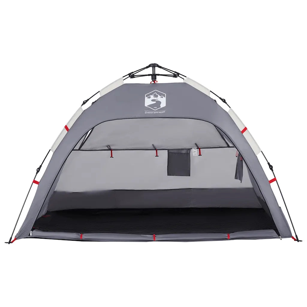 Tenda da Spiaggia 2 Persone-Tenda da campeggio Grigio Rilascio Rapido Impermeabile 301185