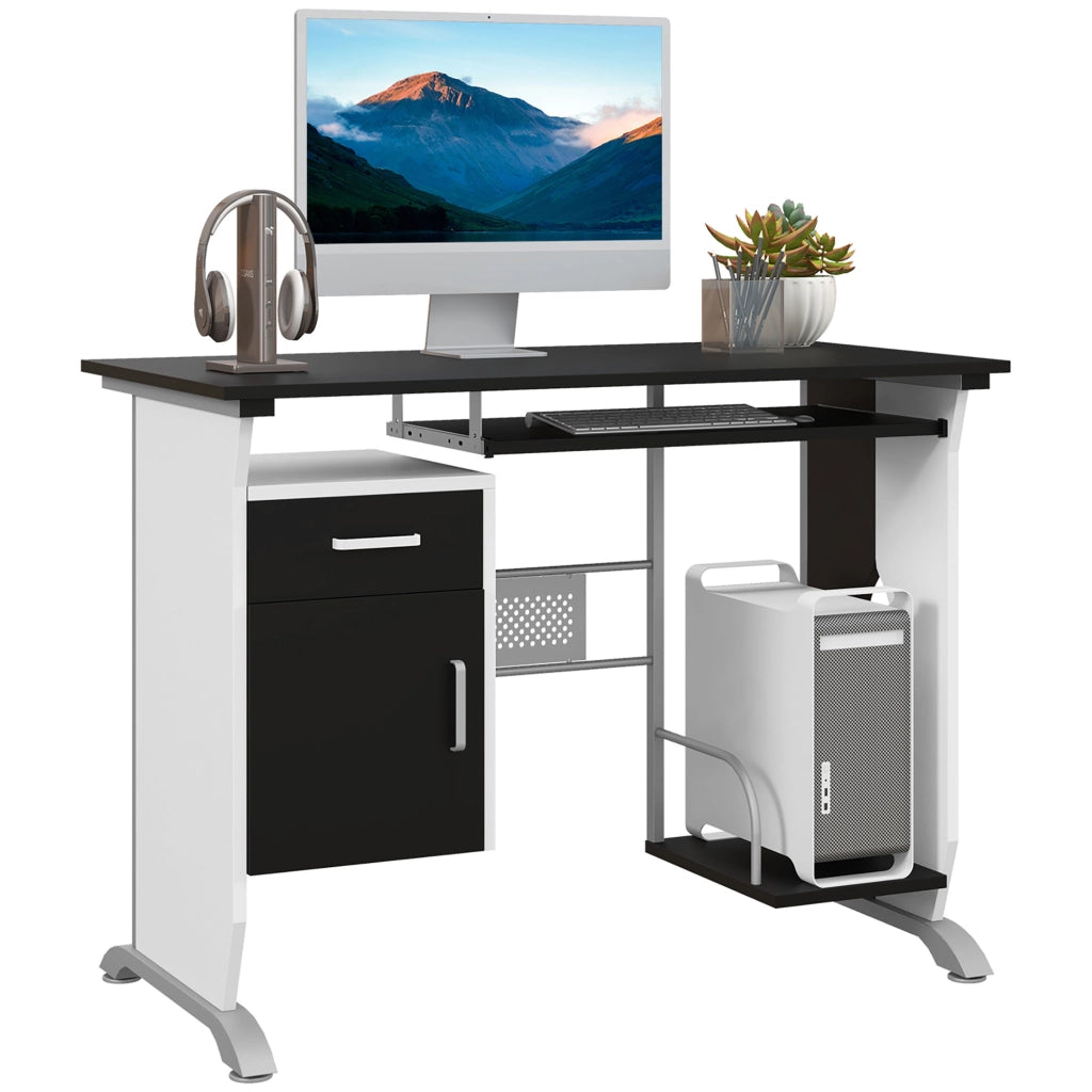 Scrivania per computer ¨C zephmum ¨C MDF nero e bianco 100x52x75 cm
