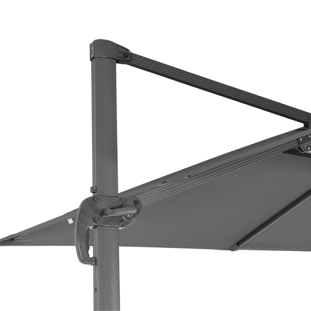 Ombrellone rettangolare, 3x4m, grigio
