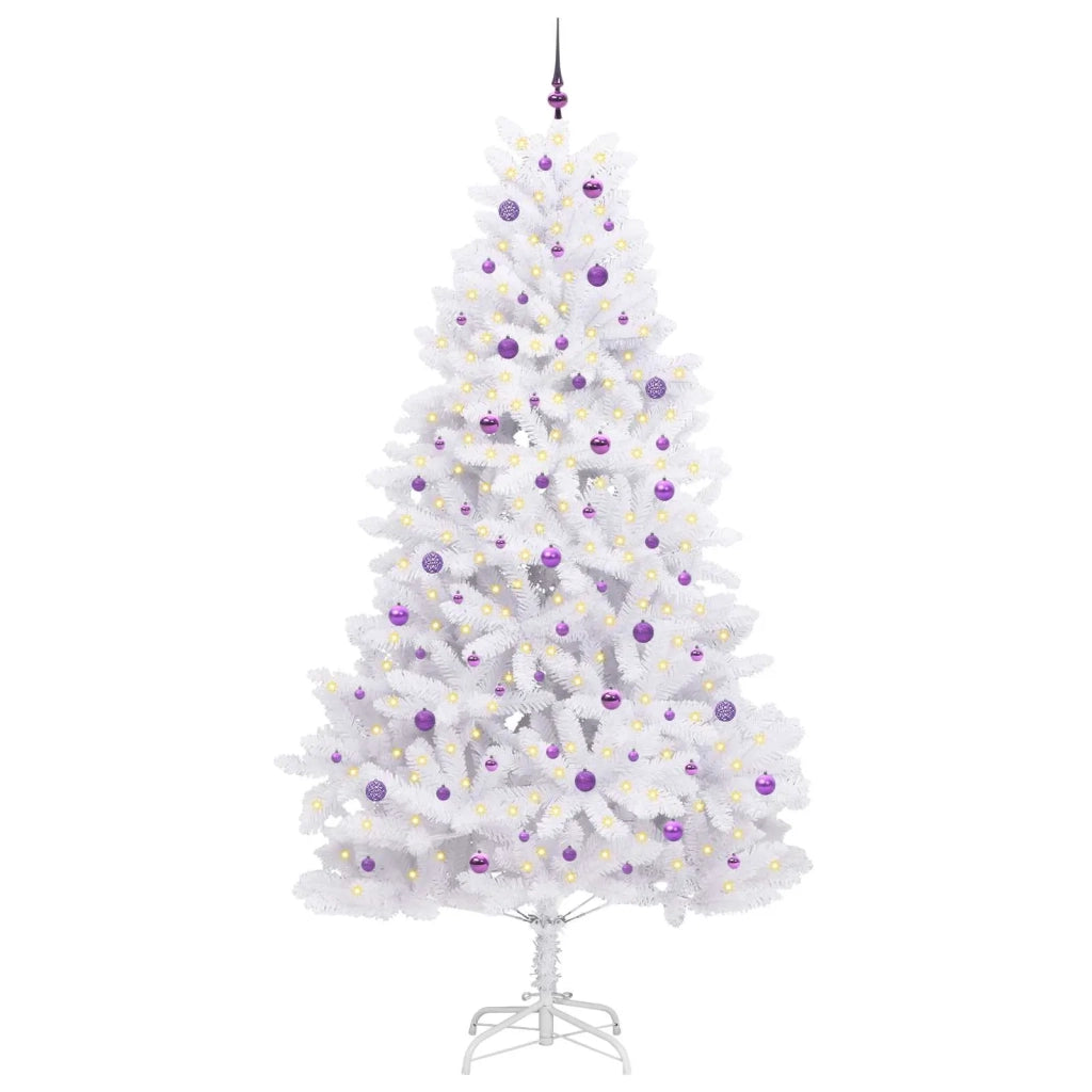 Albero di Natale Artificiale con Rami Pieghevoli Bianco 270 cm