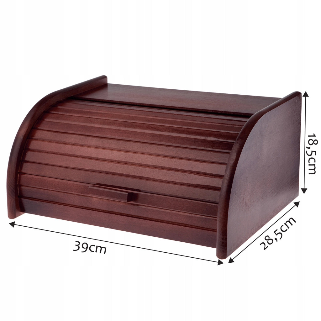 Contenitore per il pane in legno KADAX, grande, marrone scuro, per panini.