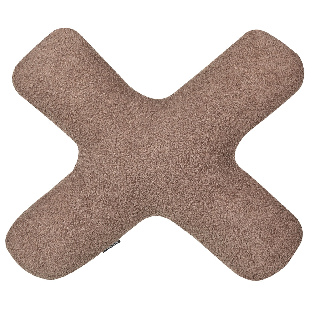 Set di 2 cuscini in tessuto decorazione tessile marrone a forma delle lettere XO divano soggiorno camera da letto