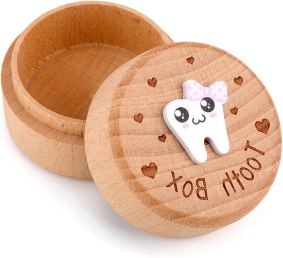 Cassetta di Raccordo in Legno per Denti Persi, Porta Ricordi Divertente per Bambini, Ideale come Regalo di Compleanno o per la Festa del Bambino