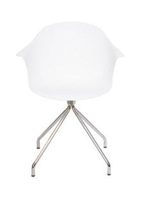 Sedia Moderna 53x61,5x80 cm in Metallo e Polipropilene Bianco