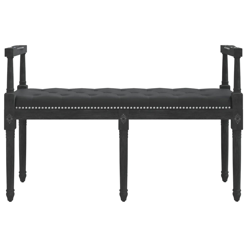 Panca Nera 110x40x70 cm in Velluto 344428