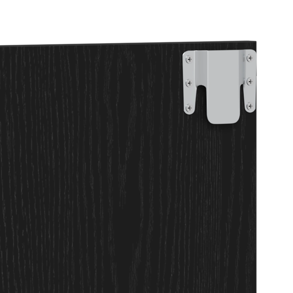 Testiera letto  Nero Rovere 200x1,5x80 cm Legno ingegnerizzato