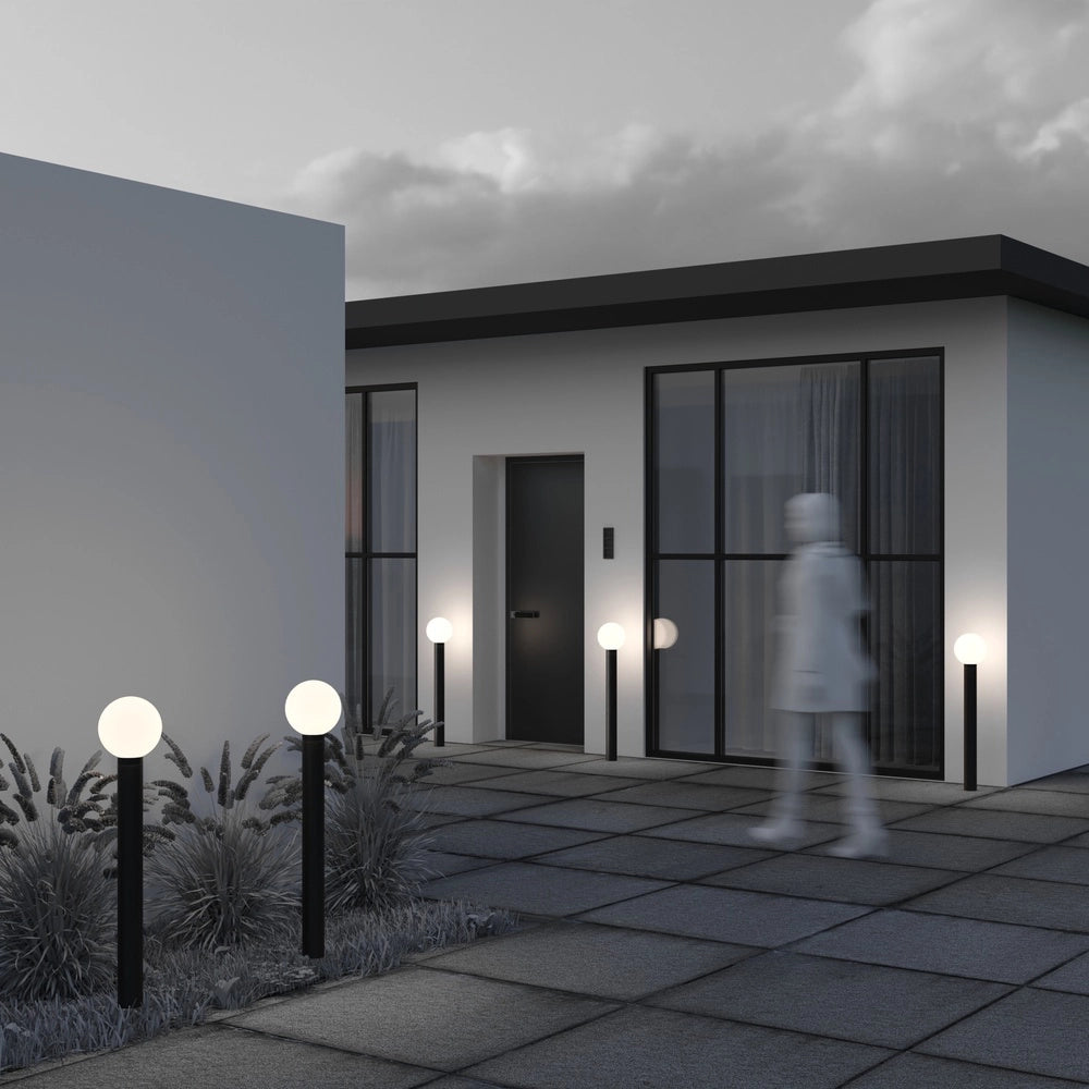 Lampione Per Esterno Moderno Alluminio Nero 1 Luce E27 60W Ip54 A++